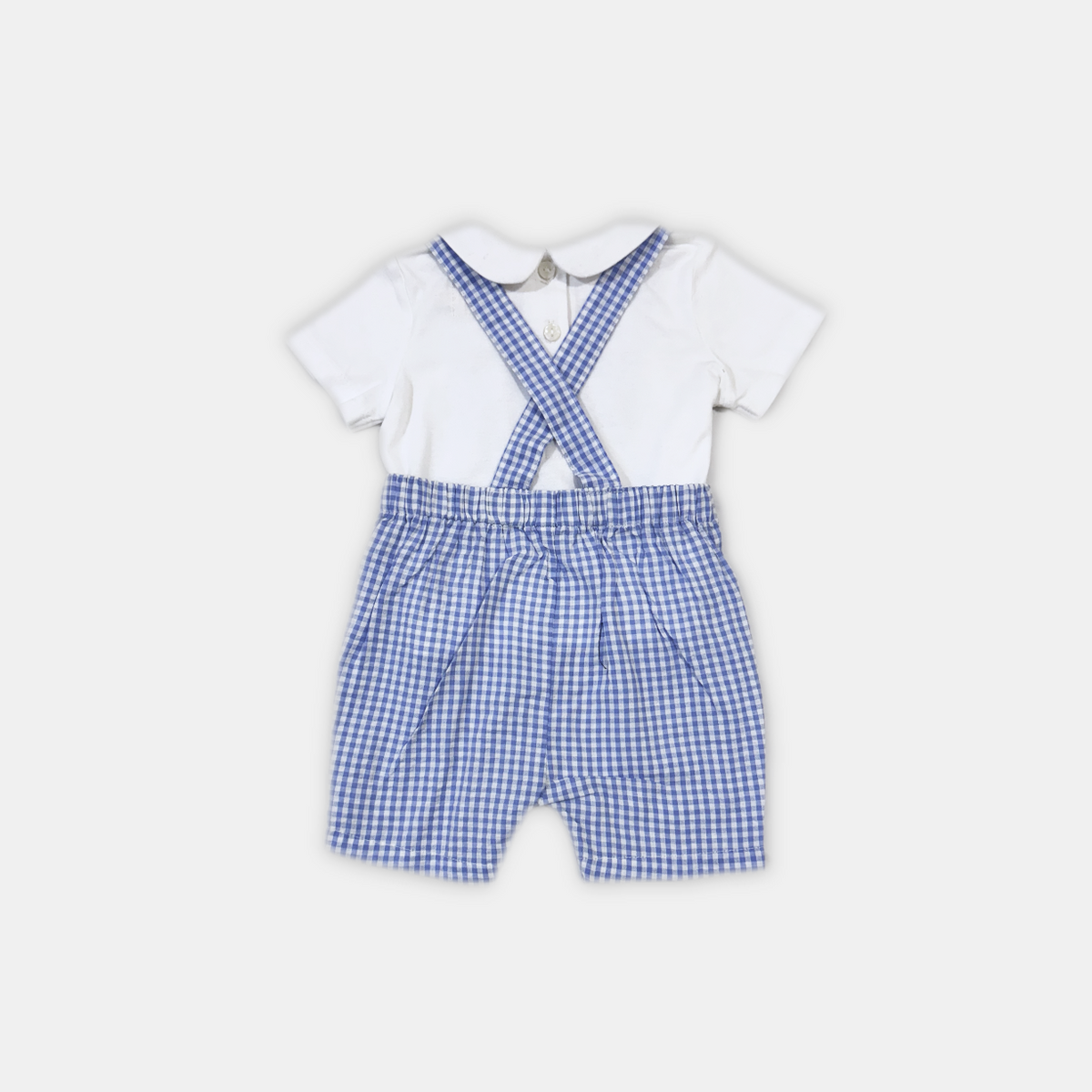 Blue Gingham Romper and Tee