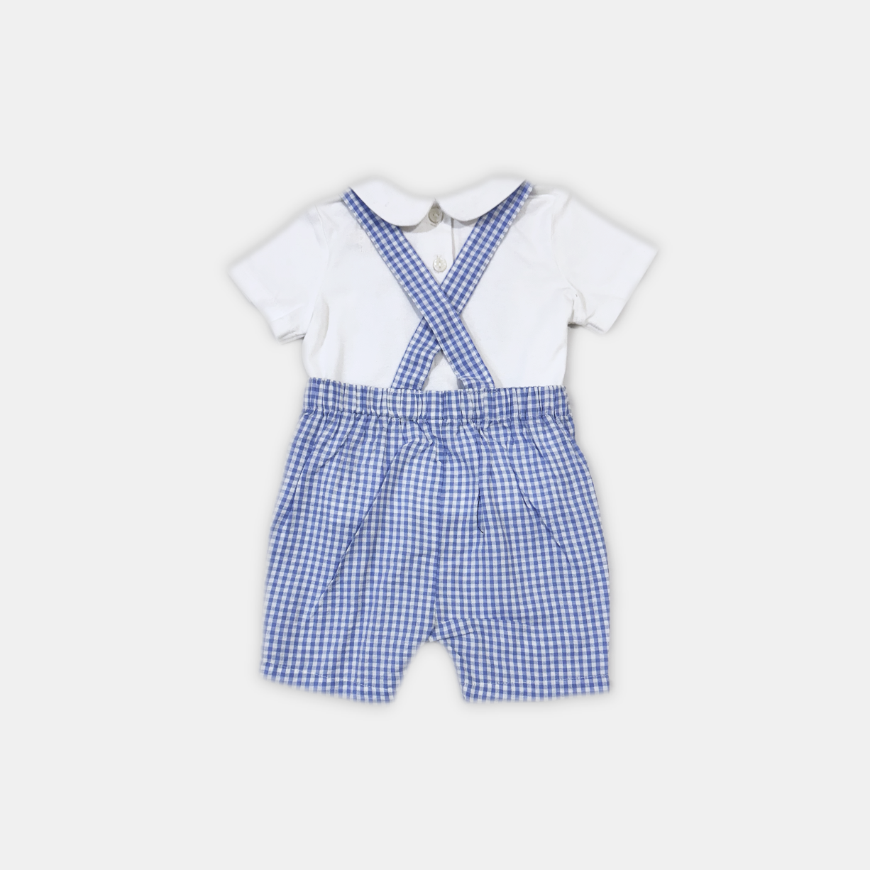 Blue Gingham Romper and Tee