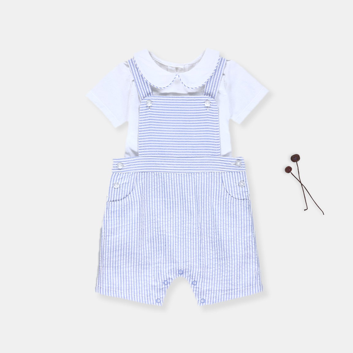 Cornflower Stripe Romper and Tee