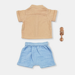 Load image into Gallery viewer, Peach Shirt and Blue Shorts Set
