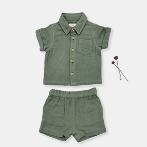 Sage Shirt and Shorts Set