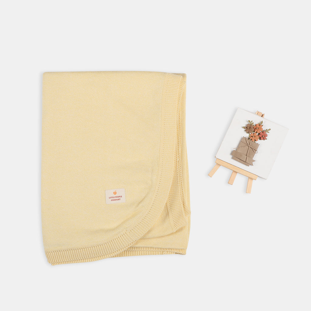 Yellow Knitted Blanket- Kids