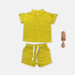 Mustard Shirt & Shorts Set