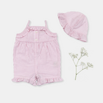 Load image into Gallery viewer, Pink Stripe Romper and Hat Set

