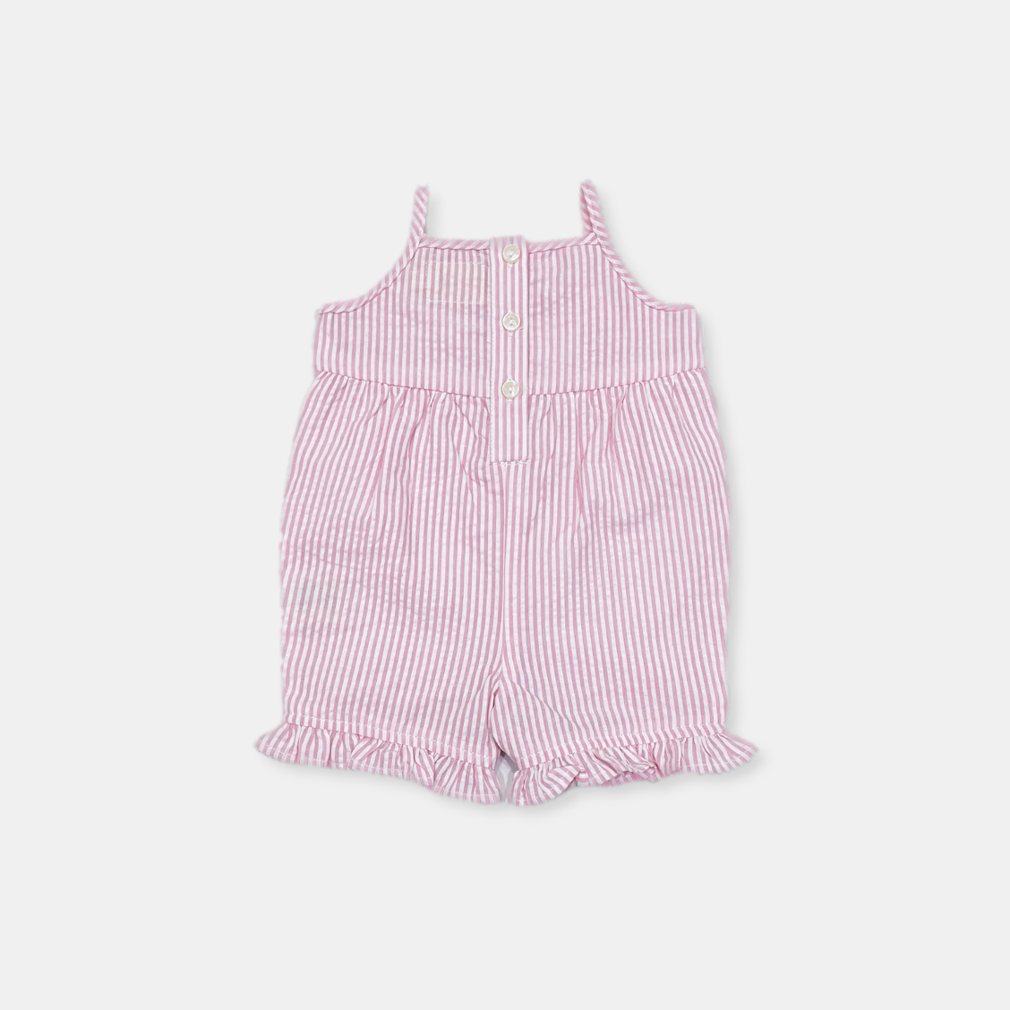 Pink Stripe Romper and Hat Set