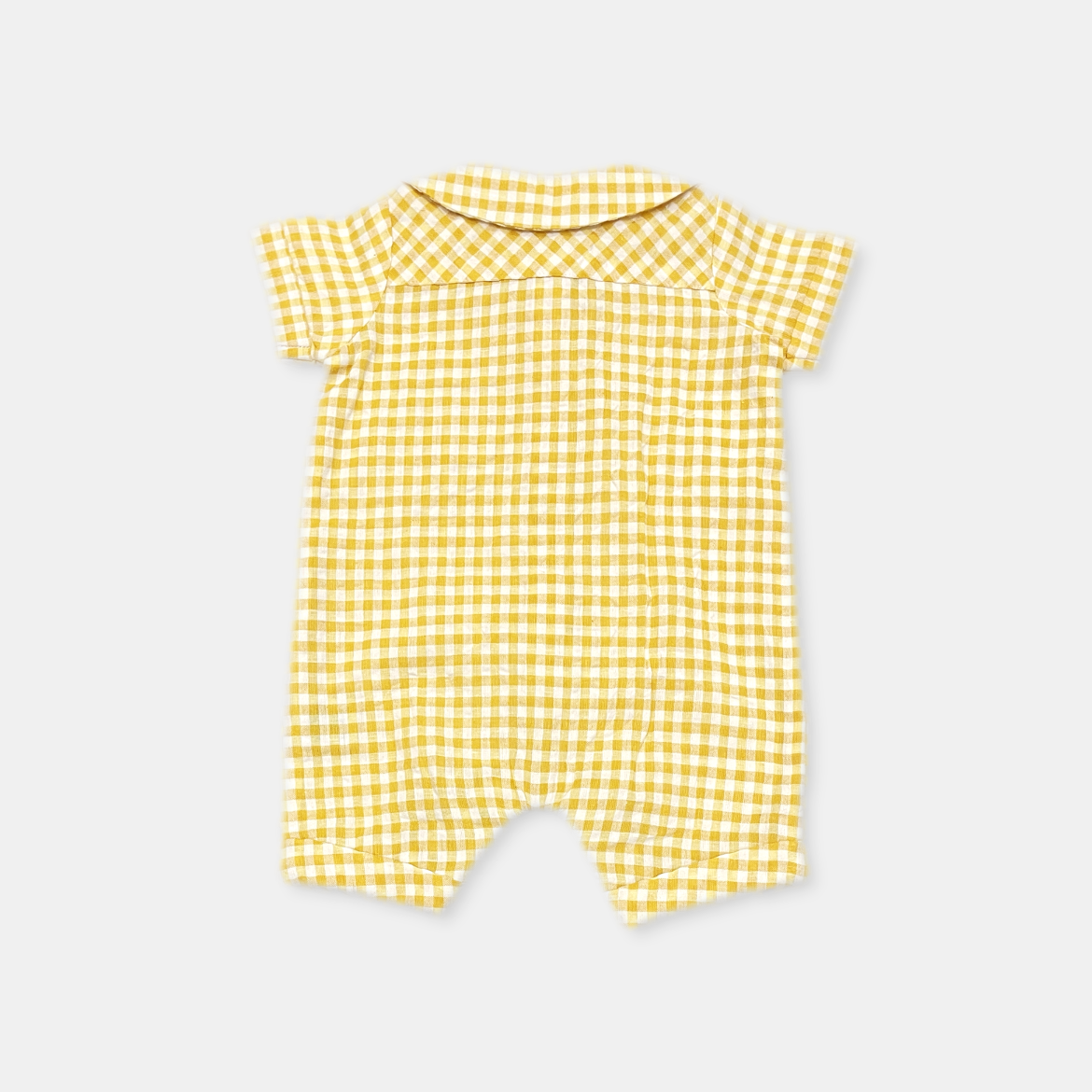 Yellow Gingham Romper and Hat